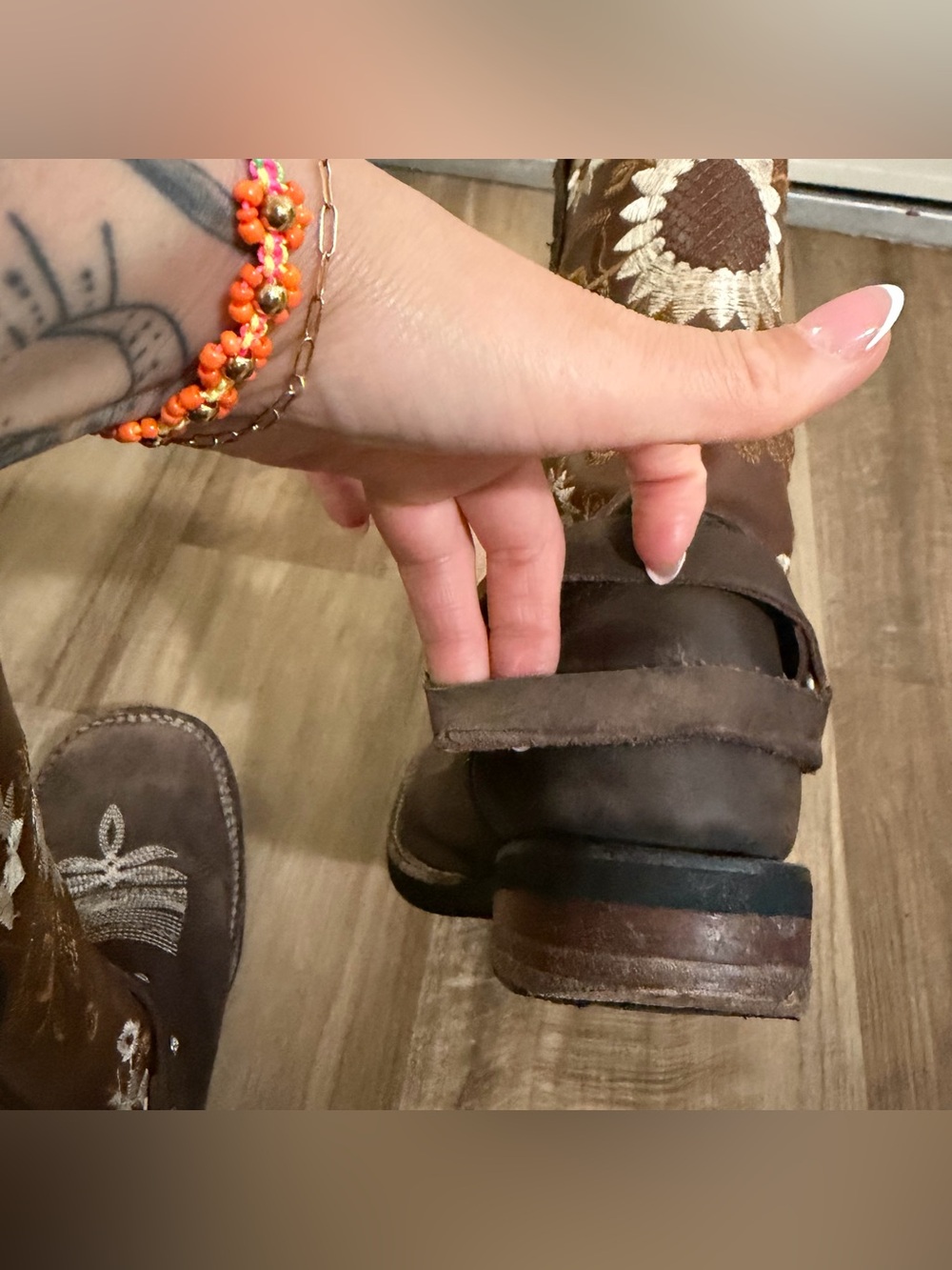 Macanta Rodeo embroidered western cowgirl boots in a brown leather size 6.5 US - Picture 8 of 12